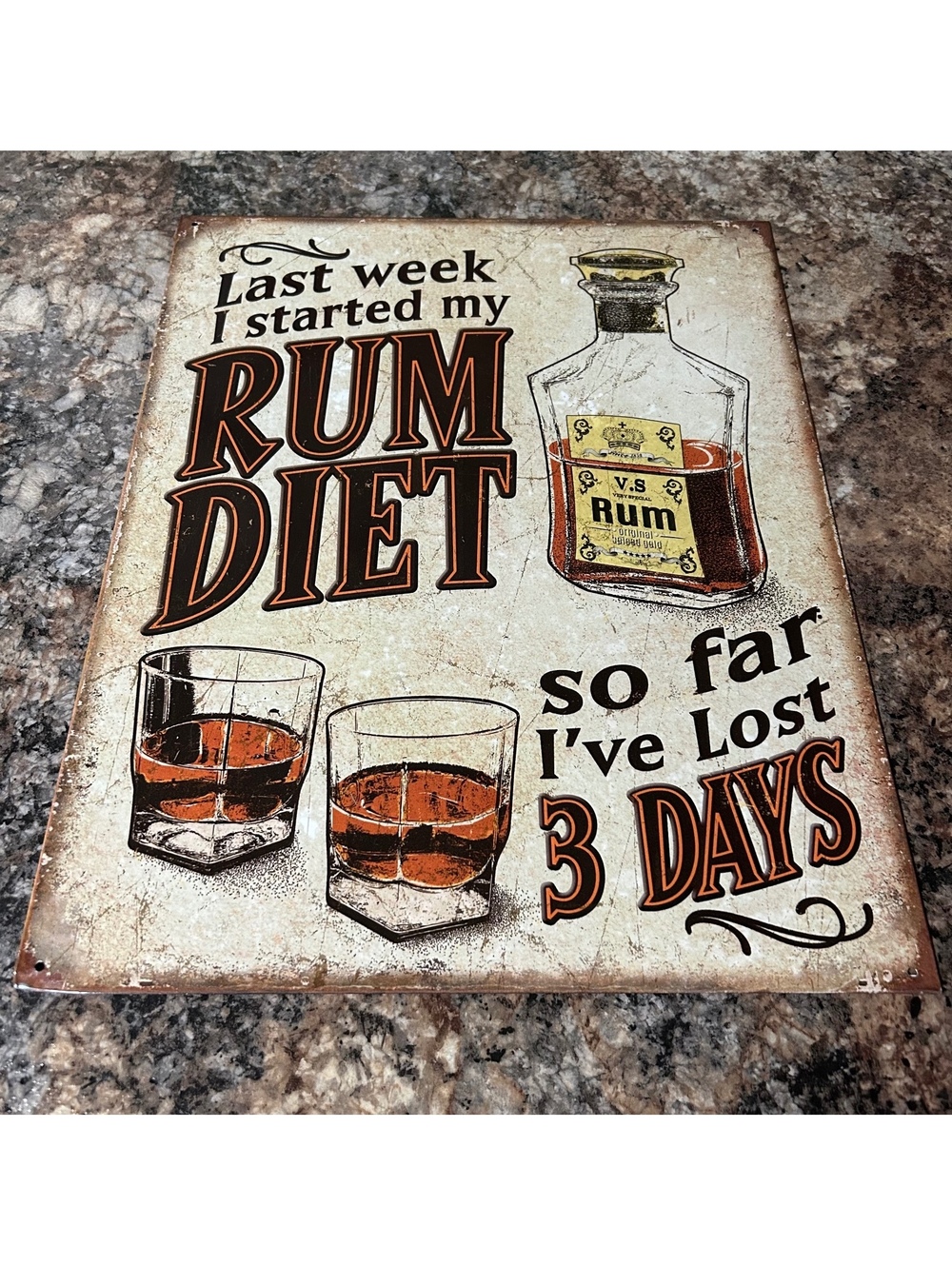 Desperate Enterprises Rum Diet Tin Sign